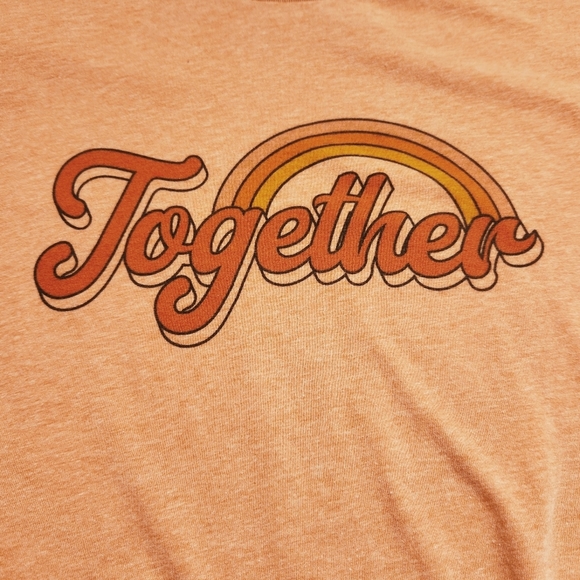 Together Rainbow Short Sleeve Round Neck T-Shirt Women's Size Large - Picture 4 of 6